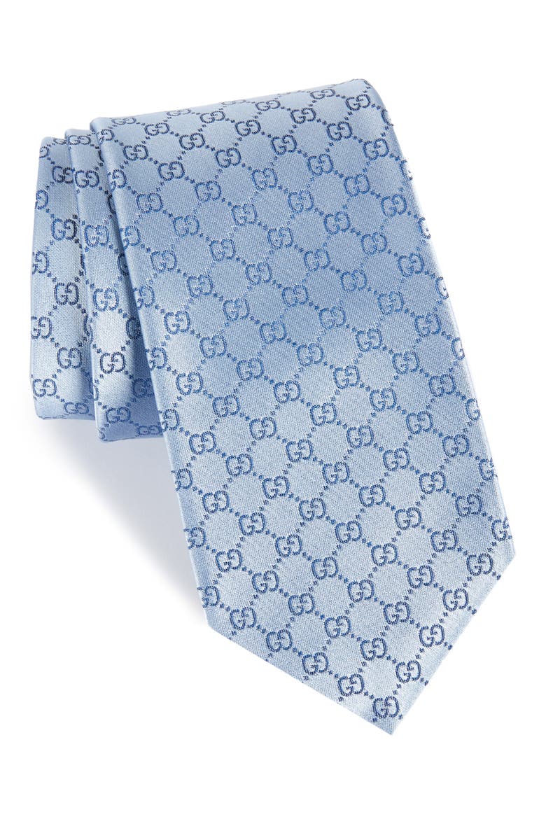 Fedra Silk Jacquard Tie, Main, color, SKY BLUE