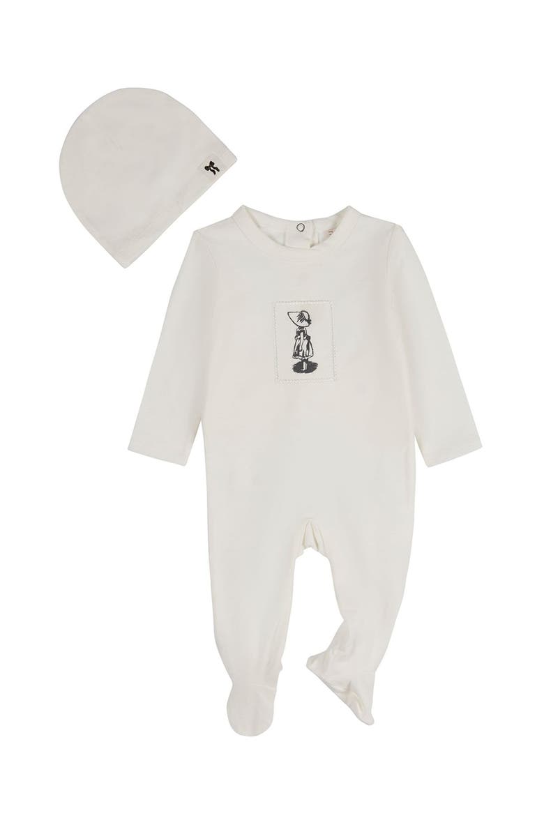 MiniMoi 2 Piece Baby Cotton Rich Footie Set, Main, color, Ivory Mist