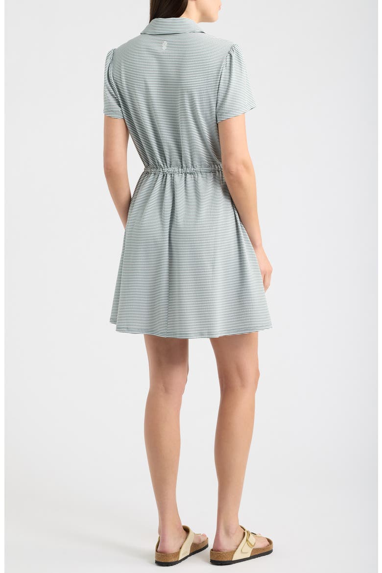 Costa Wave Striped Shirtdress, Alternate, color, DK JADE