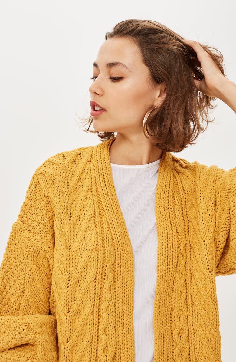 Topshop Long Open Front Cardi, Alternate, color,