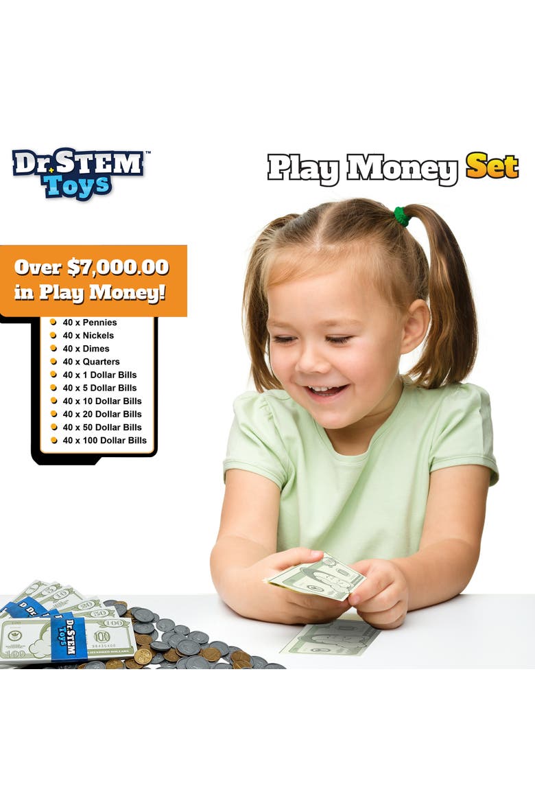 Play Money Set 400 Pieces Play Bills & Coins, Alternate, color, Multicolored