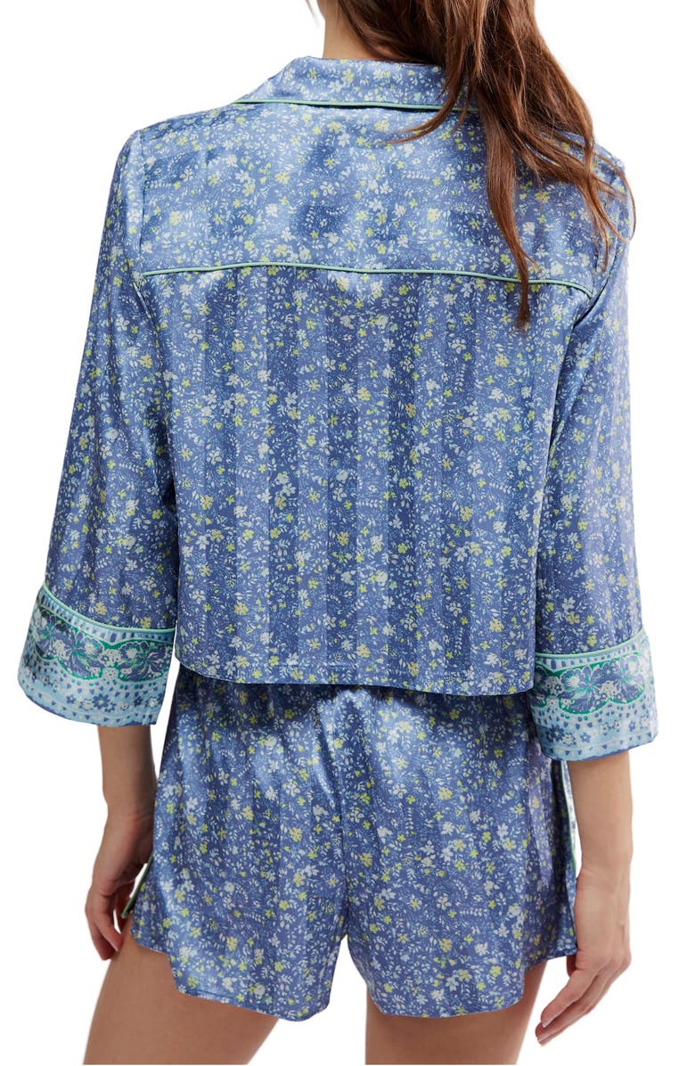 Free People Pillow Talk Satin Short Crop Pajamas, Alternate, color,
