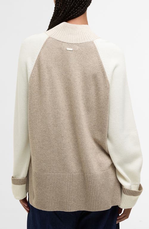 Barbour Wren Colorblock Mock Neck Sweater In Neutral