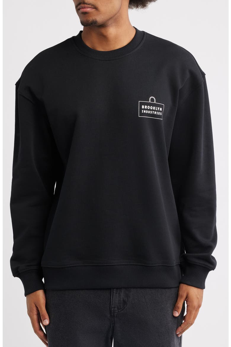 Logo Graphic Sweatshirt, Main, color, BLACK