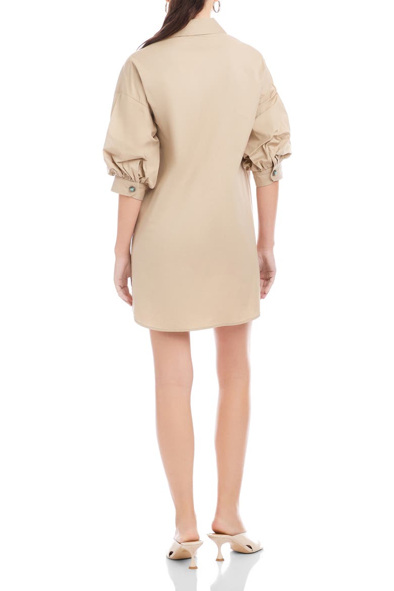 Phoebe Lantern Sleeve Shirtdress, Alternate, color, STONE
