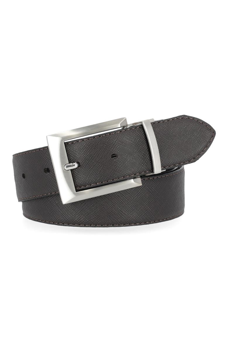Leather Belt, Alternate, color, BLACK / BROWN