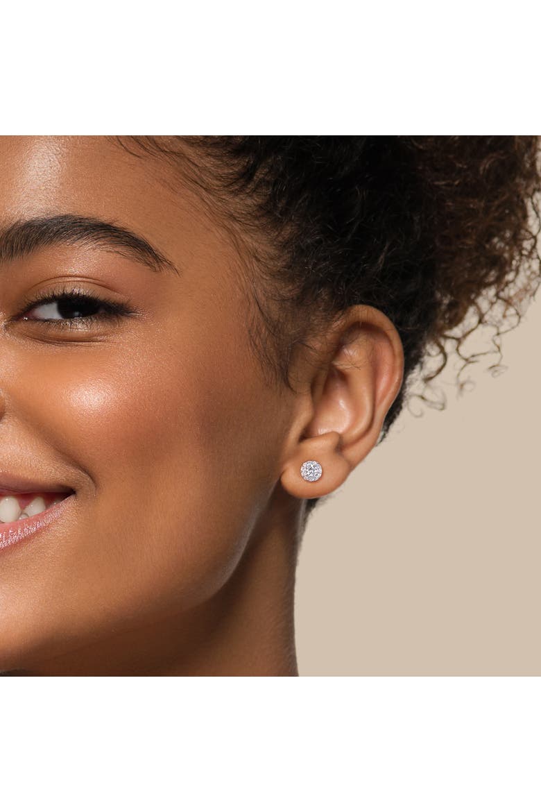 Lab-Grown Diamond Halo Stud Earrings 14k, Alternate, color, White Gold