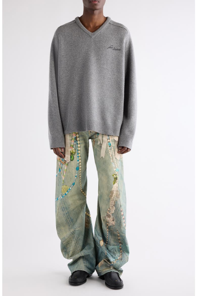 Kaybe Richard Yak Hair & Wool V-Neck Sweater (Men) | Nordstrom