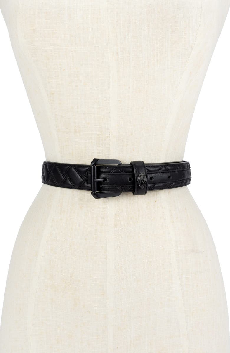 Kurt Geiger London Drench Quilted Leather Belt, Alternate, color, 