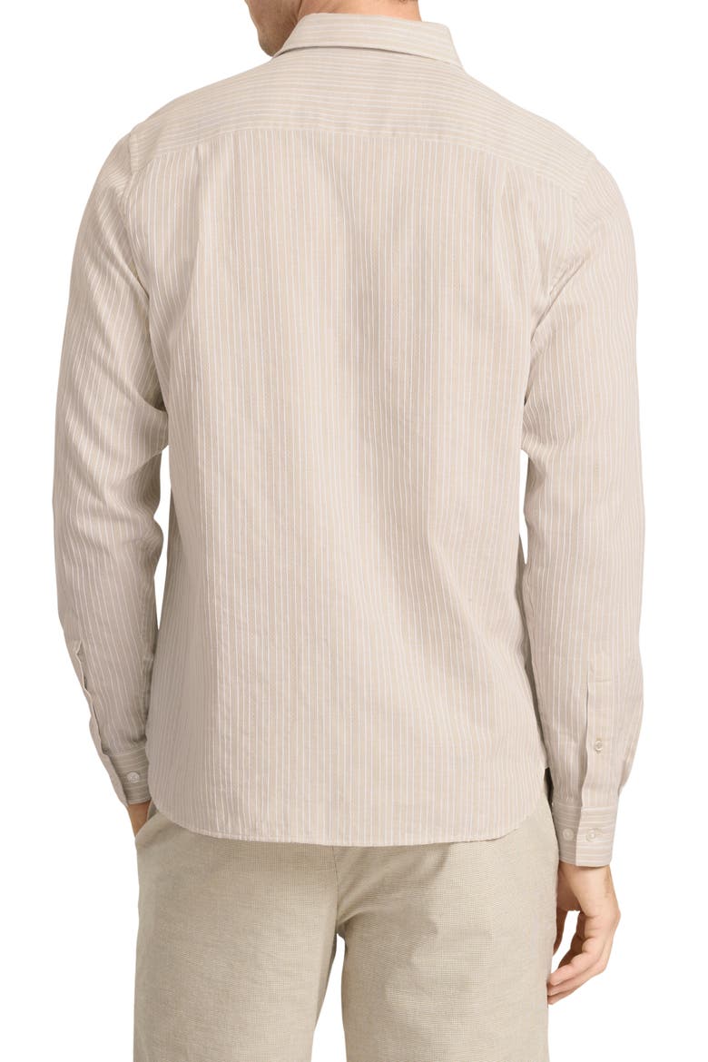 Stripe Long Sleeve Button-Up Shirt, Alternate, color, OXFORD TAN