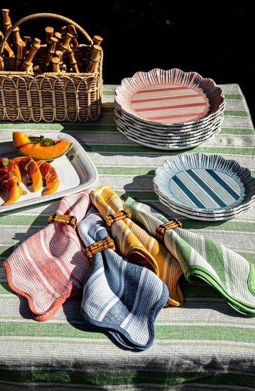 Juliska Cabana Set Of 4 Napkins In Green Multi