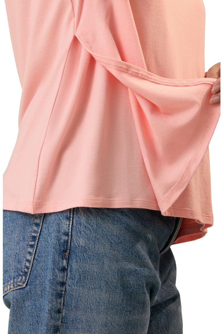 Classic Modal V-Neck Nursing T-Shirt, Alternate, color, Sunset Pink