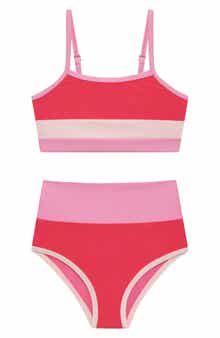 Beach Riot Kids' Colorblock Rib Two-Piece Swimsuit