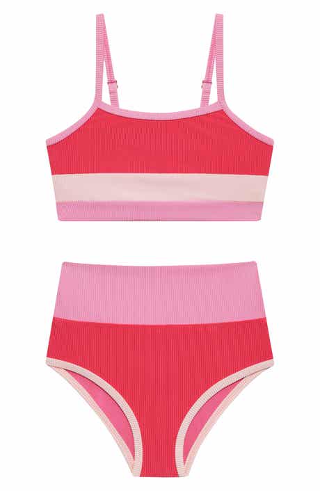 Beach Riot Kids' Colorblock Rib Two-Piece Swimsuit