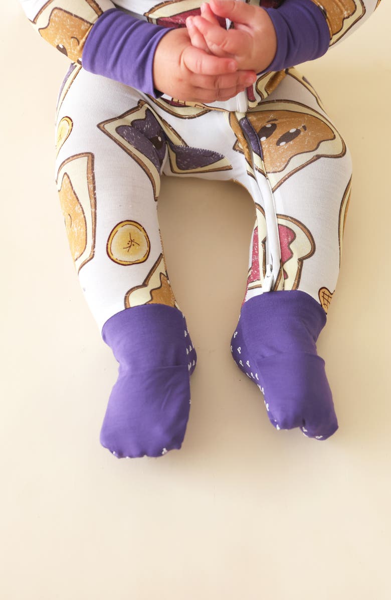 Posh Peanut Peanut Butter Jelly Convertible One-Piece Footie, Alternate, color, White