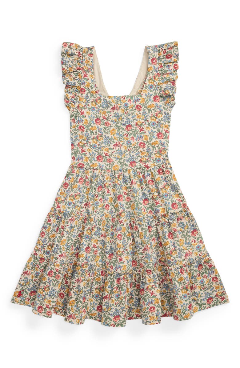 Polo Ralph Lauren Kids' Floral Knit Sundress, Main, color, Barberry Floral