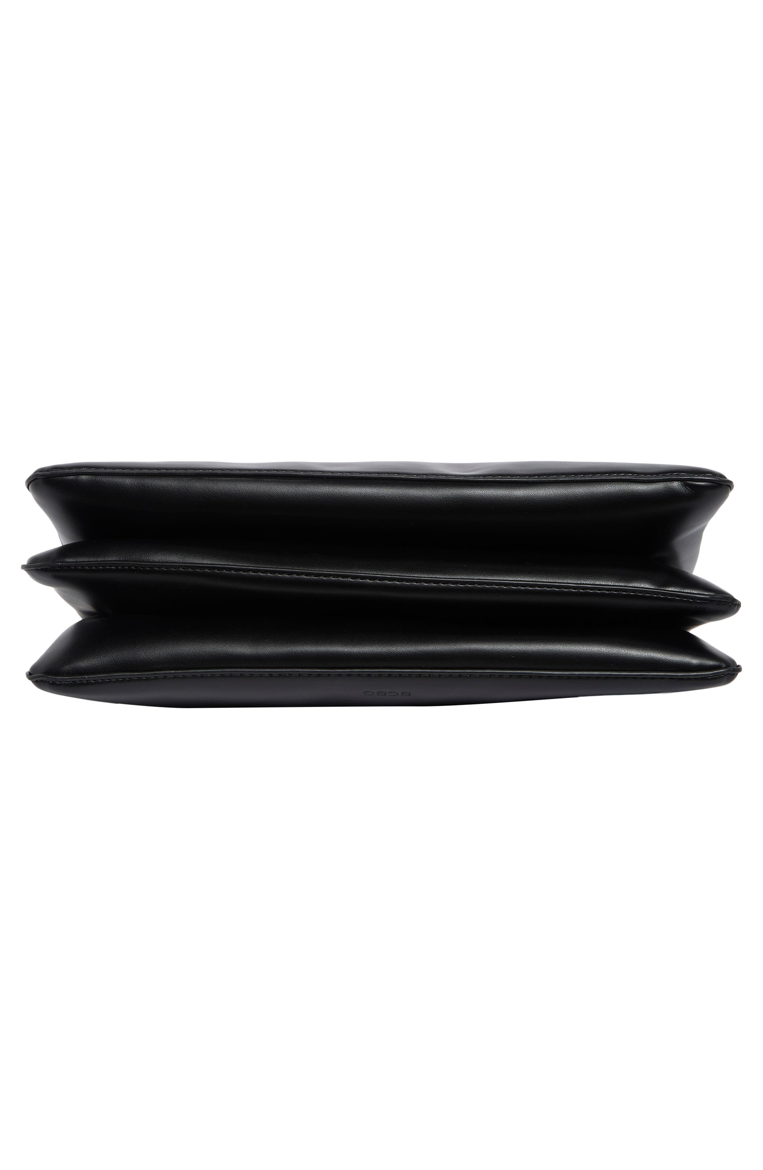 Triplex Faux Leather Clutch, Alternate, color, BLACK