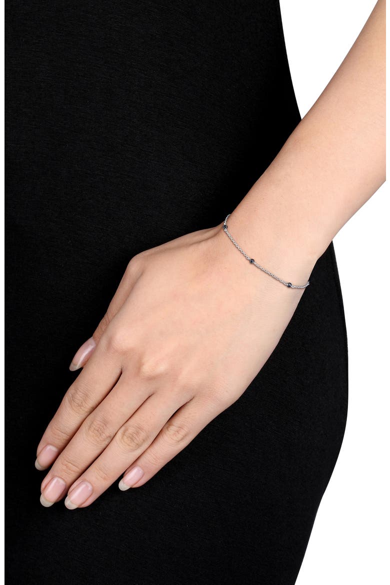 Black Diamond Bead Station Bracelet, Alternate, color, BLACK