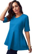Jessica London Stretch Cotton Peplum Tunic