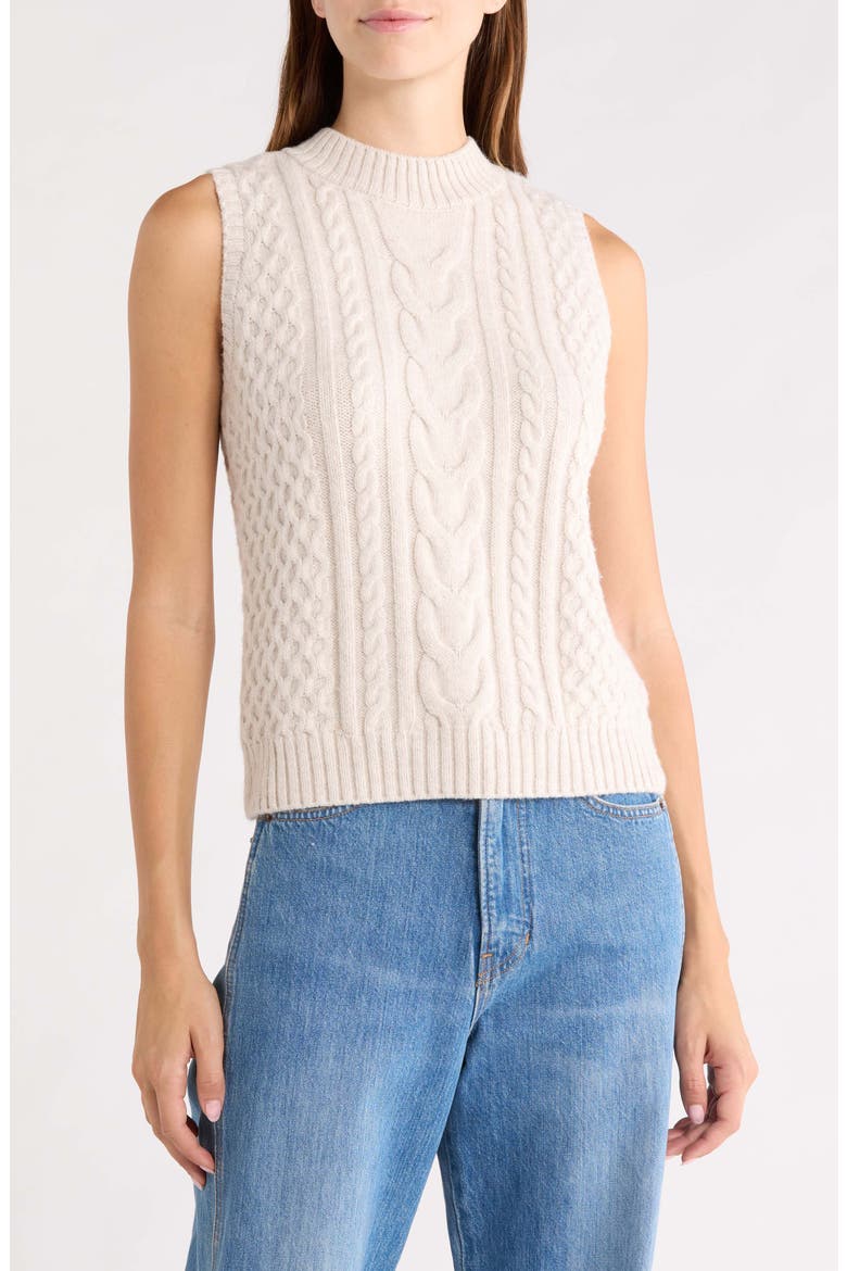 Cable Stitch Sweater Vest, Main, color, SUGAR