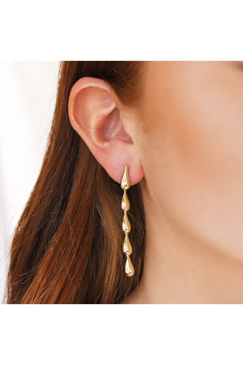 Teardrop Dangle Earrings, Alternate, color, Gold-Plated Sterling Silver
