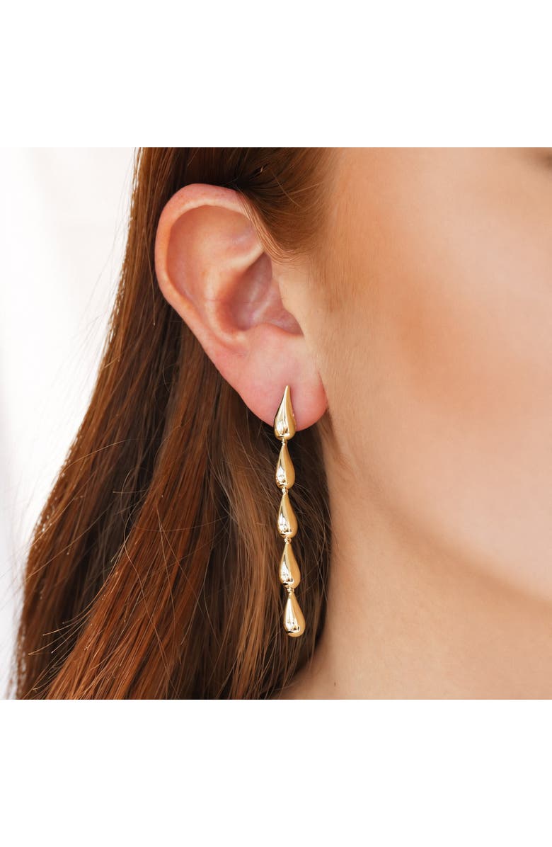 The Lovery Fine Jewelry Teardrop Dangle Earrings, Alternate, color, Gold-Plated Sterling Silver