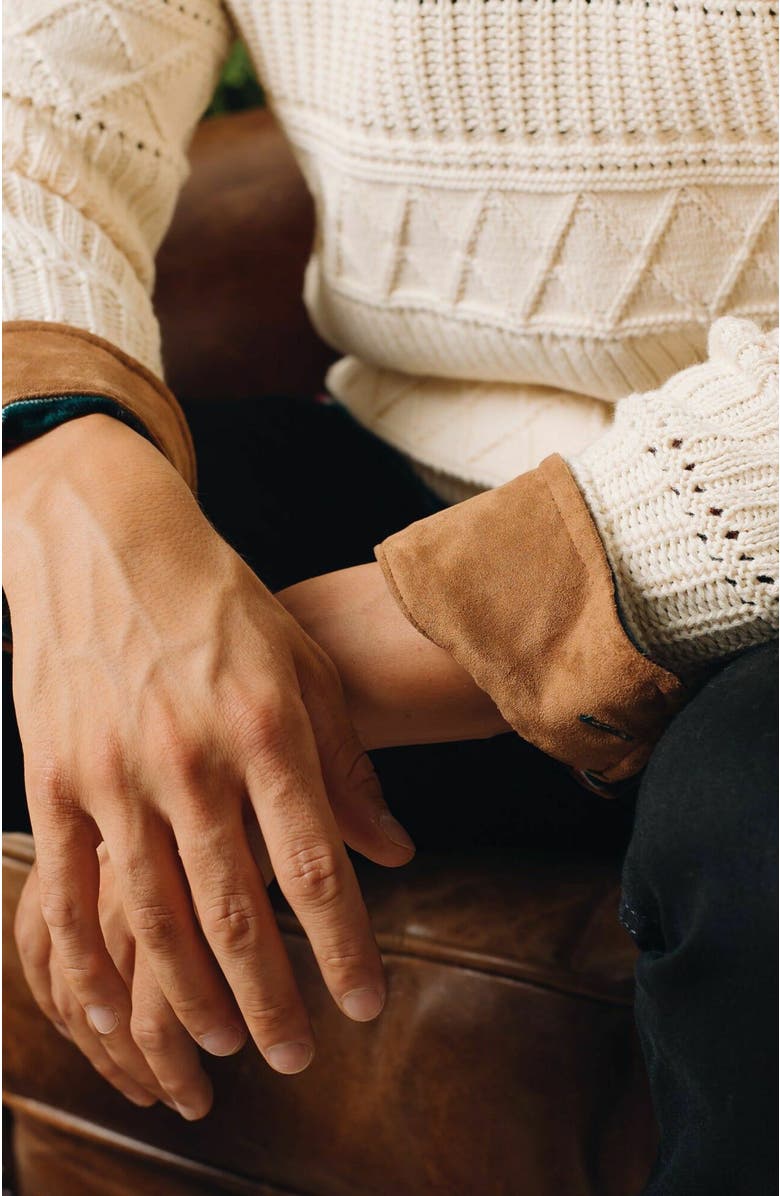 Hope & Henry Men's Organic Flannel Shirt with Suede Detail, Alternate, color, 