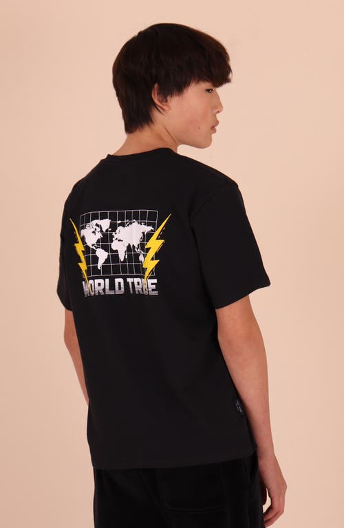 Tiny Tribe Kids' World Tribe Cotton Graphic T-shirt In Black