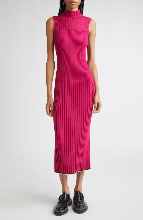 Proenza Schouler Maia Rib Midi Tank Dress In Pink