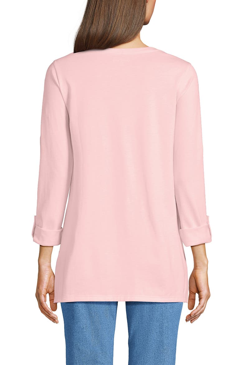 Supima Cotton Adjustable 3/4 Sleeve Boatneck Tunic, Alternate, color, Sea Salt Pink