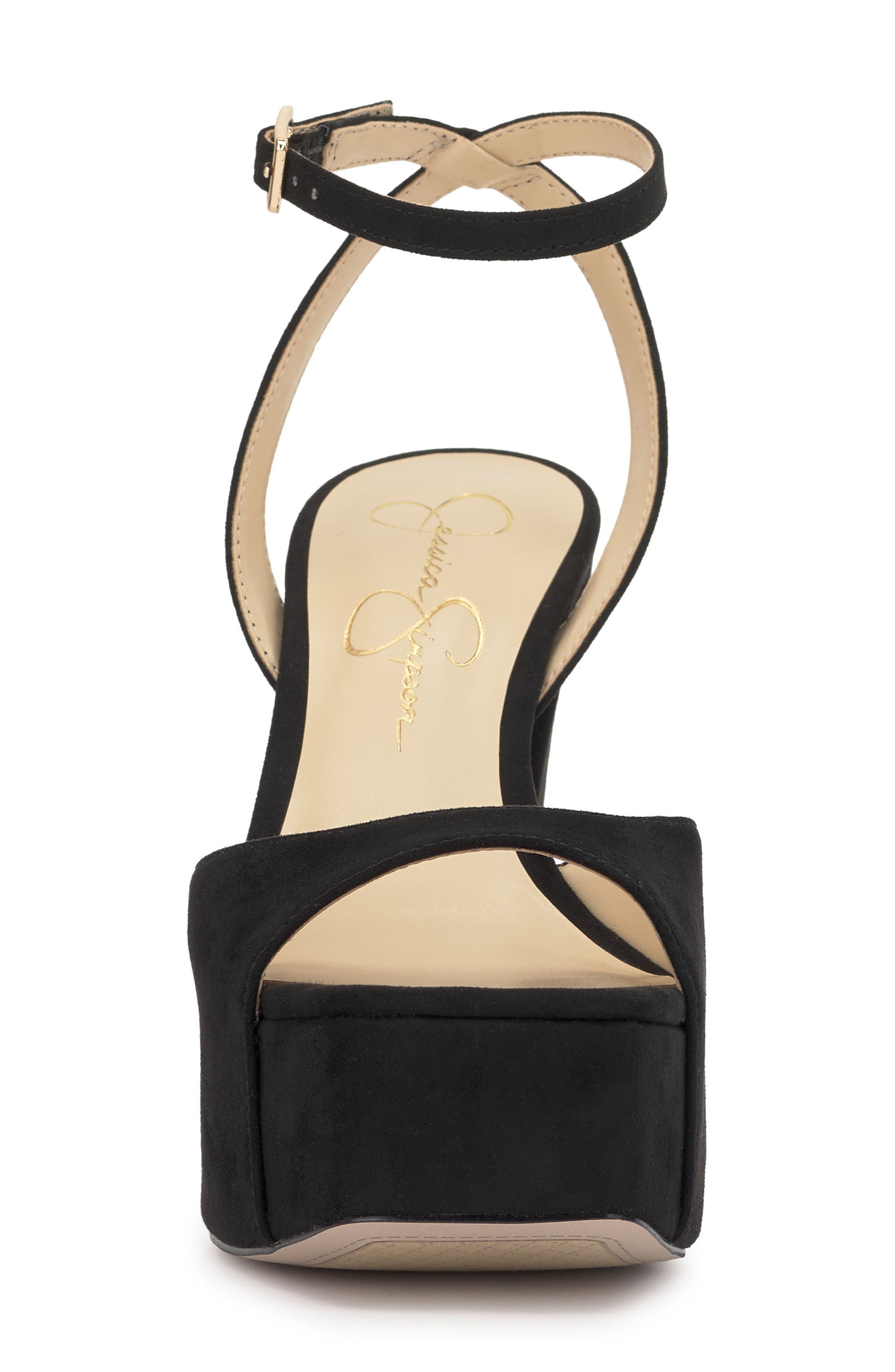 Jessica Simpson Lirio Ankle Strap Platform Sandal, Alternate, color, Black Microsuede