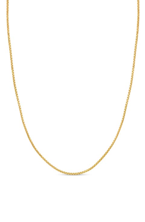 Men's 14K Round Box Chain Necklace