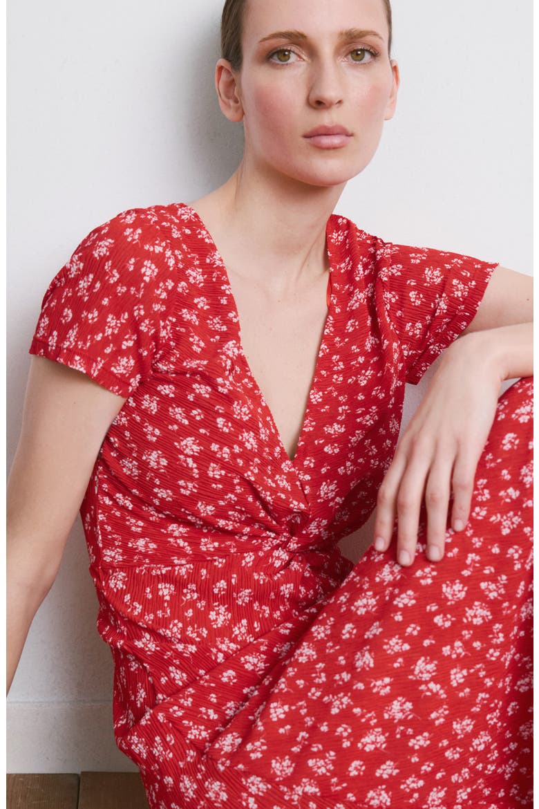 Print Midi Dress, Alternate, color, RED