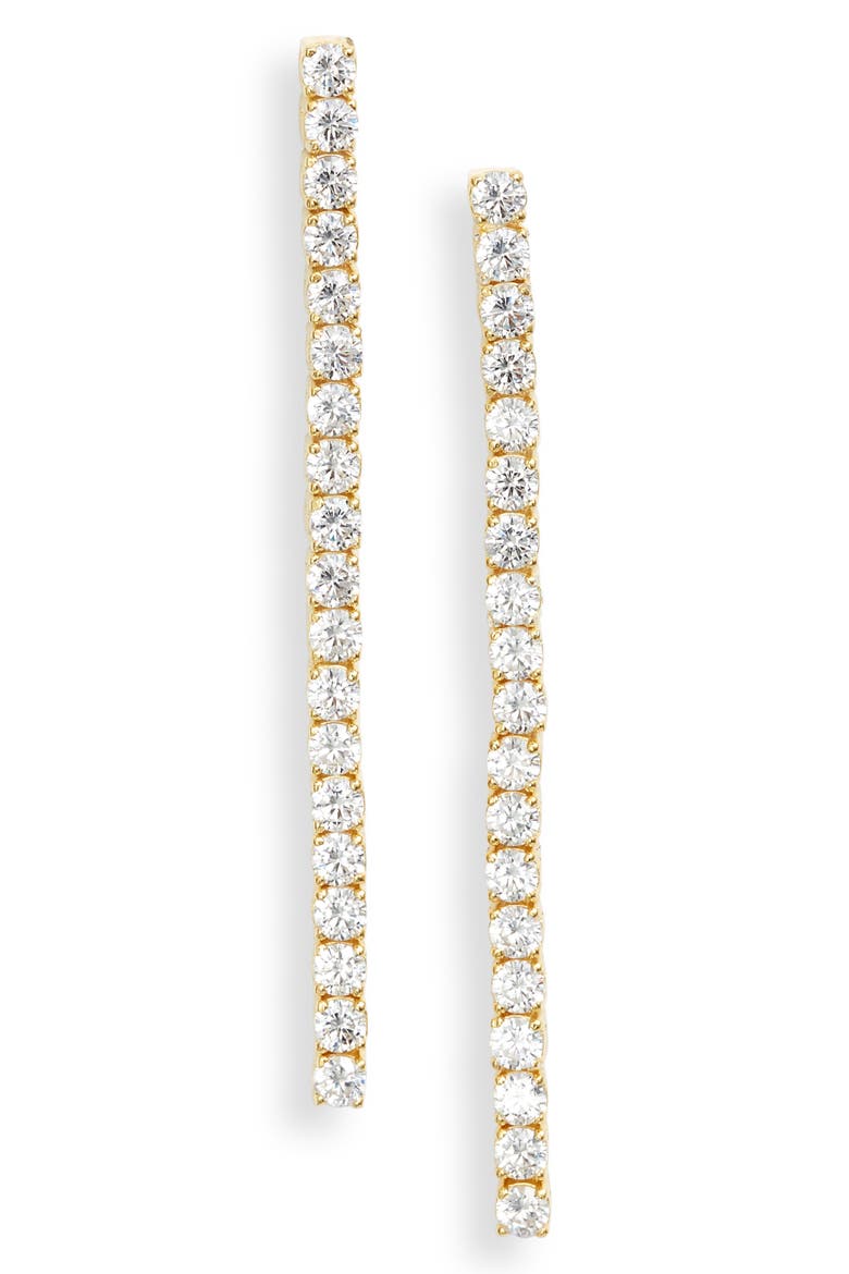 Cubic Zirconia Drop Earrings, Main, color, GOLD