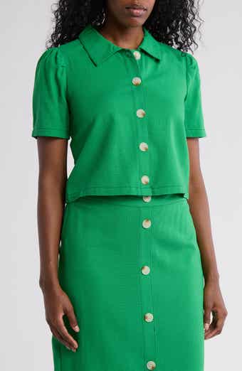 Love By Design Abby Button Front Short Sleeve Top