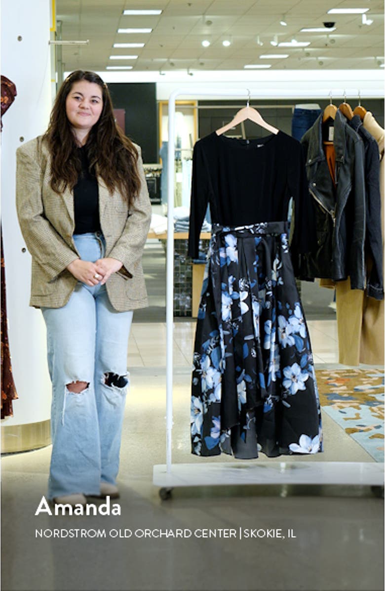 Floral Tie Belt High-Low Cocktail Dress, sales video thumbnail