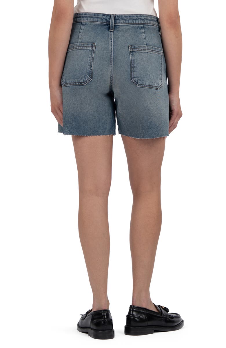 KUT from the Kloth Hailey Raw Hem Mid Rise Denim Bermuda Shorts, Alternate, color, Intensity