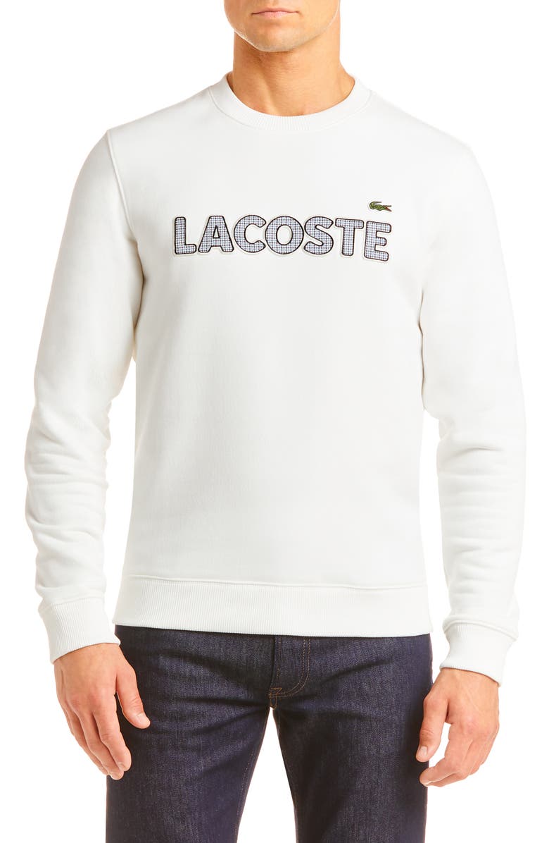 Lacoste Logo Appliqué Crewneck Sweatshirt, Main, color, 