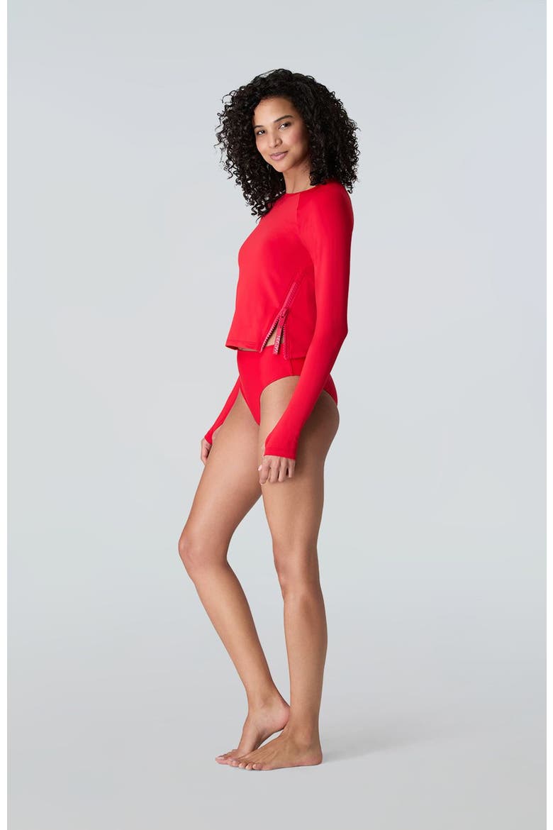 Belle Bikini Bottom, Alternate, color, Bright Red