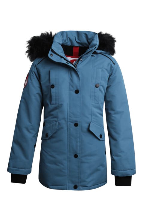 Girls' Winter Faux Fur Lining Ski Jacket