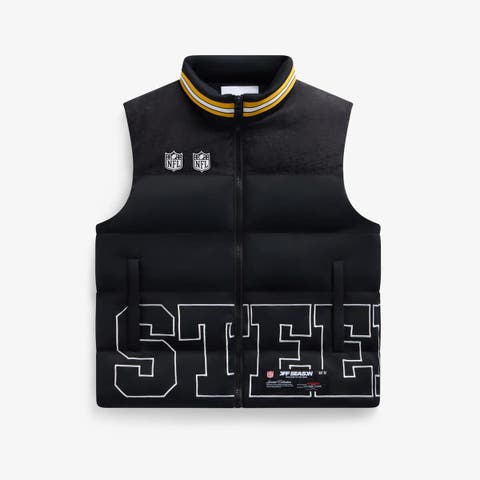 Unisex  Black Pittsburgh Steelers Team Puffer Vest