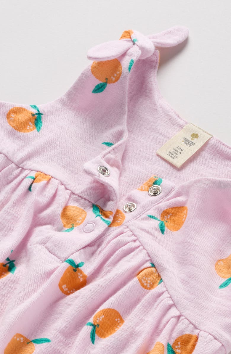 Tucker + Tate Shoulder Bow Cotton Romper, Alternate, color, Pink Shade Sweet Oranges