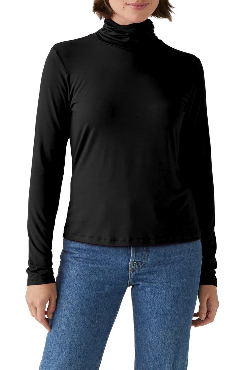 Michael Stars Clara Ruched Turtleneck Top, Main, color, 