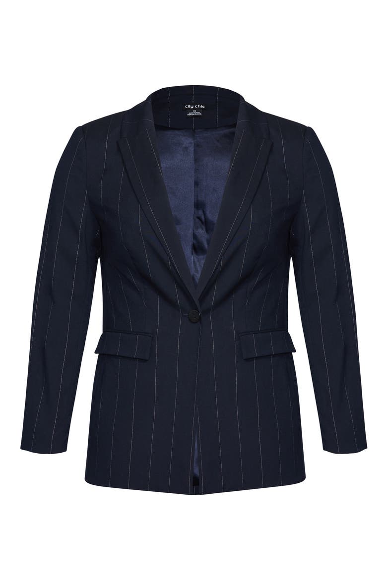 Pinstripe Blazer, Alternate, color, NAVY PINSTRIPE