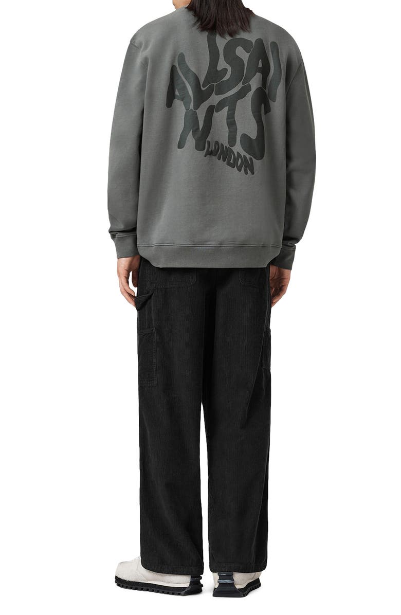 AllSaints Dustan Cotton Corduroy Wide Leg Pants, Alternate, color, Liquorice Black