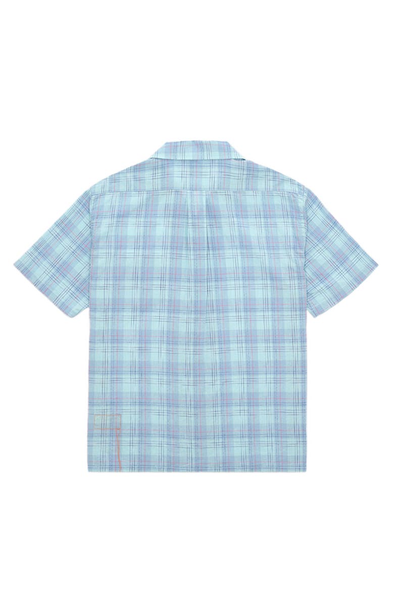 Fortela Strike Bowling Cotton Check Shirt, Alternate, color, Sky