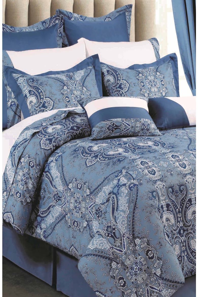 Atlantis Cotton Bedding Set, Alternate, color, BLUE