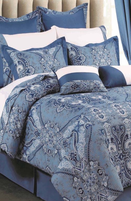 Azores Home Atlantis Cotton Bedding Set In Blue