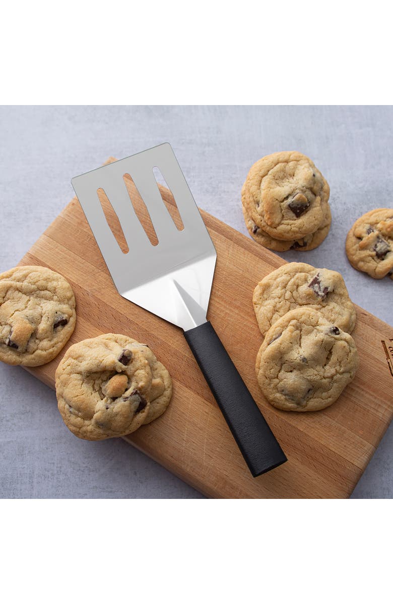 Rada Cutlery Turnover Large Faced Slotted Turner Spatula, Alternate, color, Black