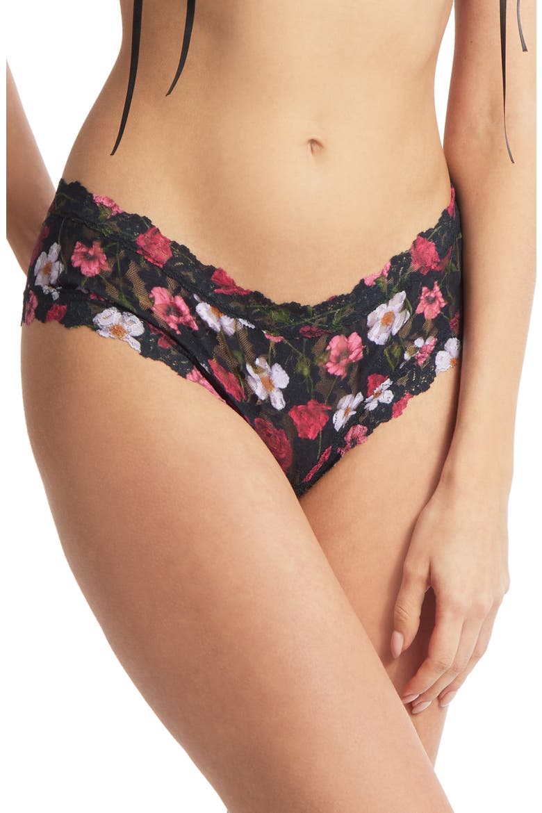 Floral Open Gusset Lace Panties, Alternate, color, AM I DREAMING